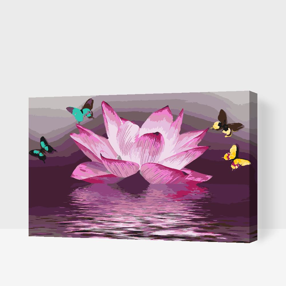 Malování podle čísel - Lotus and Butterfly